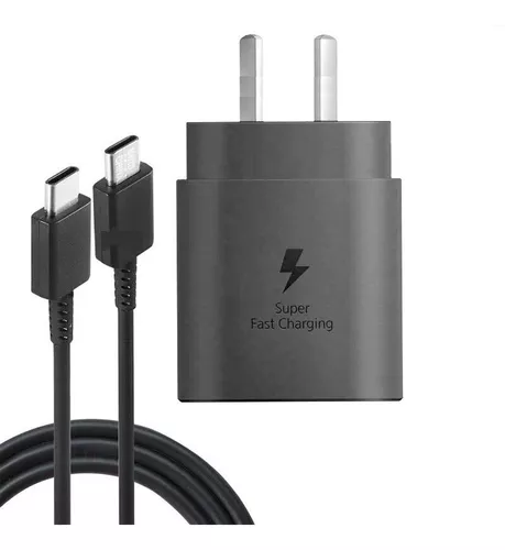 CARGADOR RAPIDO SAMSUNG 25W USB C ORIGINAL NOTE 10 PLUS A70 S20