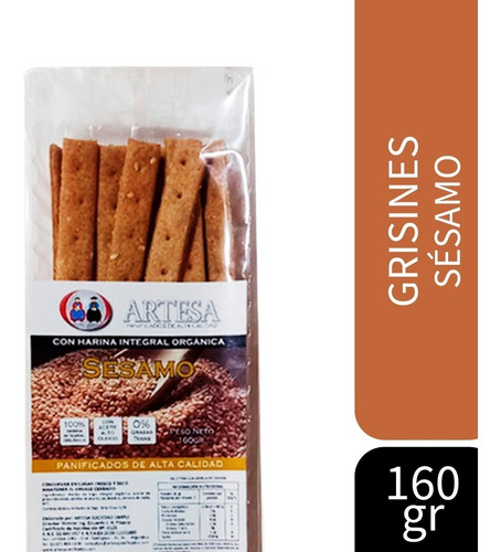 Grisines Artesa Snacks Veganos Sésamo 160g