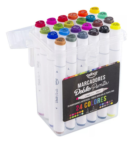 Marcador Talbot Artistico Doble Punta Box X 24 Triangular
