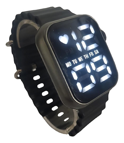 Relogio Masculino Feminino Led Preto Digital Silicone 2025