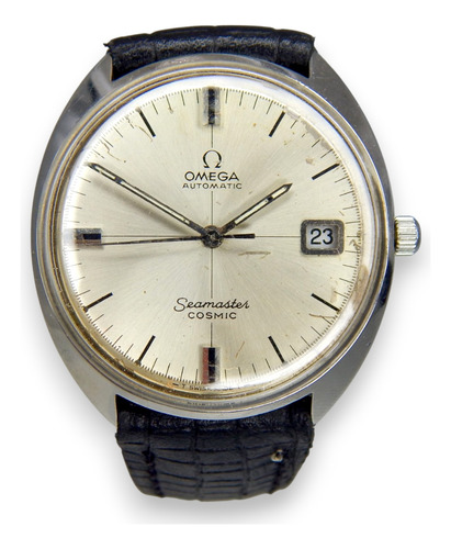 Reloj Omega Seamaster Cosmic Ref 166.026 Cal 565 Date 35 Mm Negro Plateado Gris (Usado)