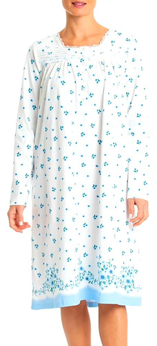 Camisa De Dormir Algodón Lady Genny Talla Xl Celeste K-493