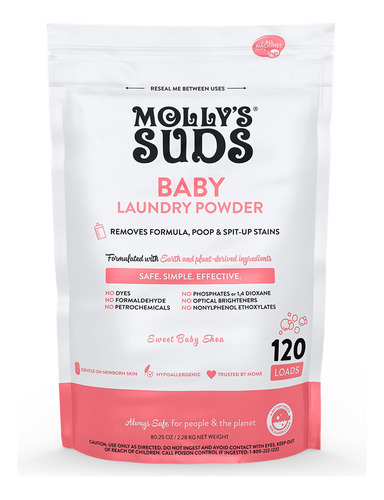 Detergente Molly's Suds Para Ropa De Bebe, Elimina Formula, 