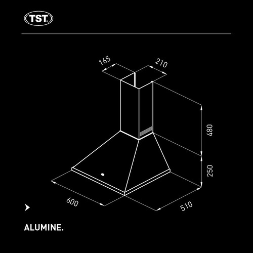 Campana De Cocina Tst Piramide 60cm. Blanca 1 Velocidad Luz
