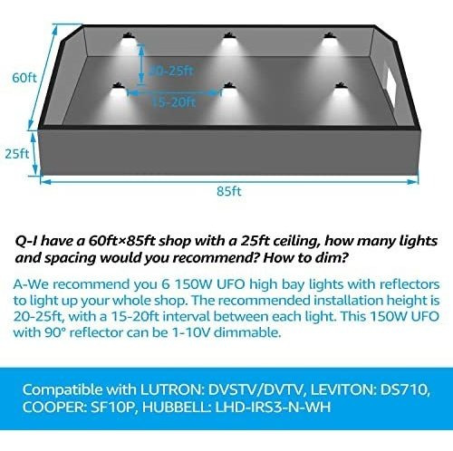 Led Ufo Luz Bahia Ul Listado Lm 5 Dimmable Comercial °