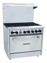 Comprar Estufa industrial Venâncio Americana FA6F de 6 quemadores con puerta ciega plateada