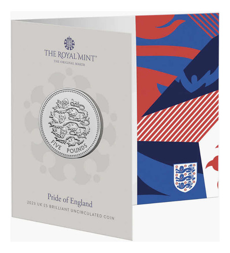 Moeda 5 Pounds 2023 - Orgulho Da Inglaterra (Usado)