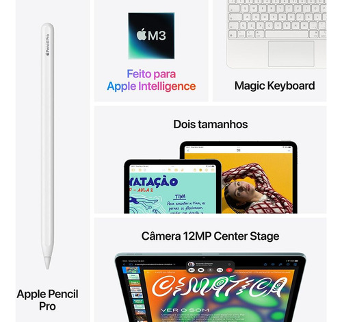 Apple iPad Air 11 M3, Wi-fi + Cellular, 512gb - Roxo