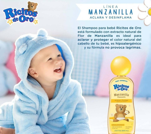 Shampoo Infantil Ricitos De Oro Manzanilla De 800 Ml