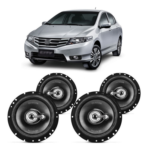 Alto Falante Honda City 2013 A 2014 Bravox 240w Rms 4 Portas