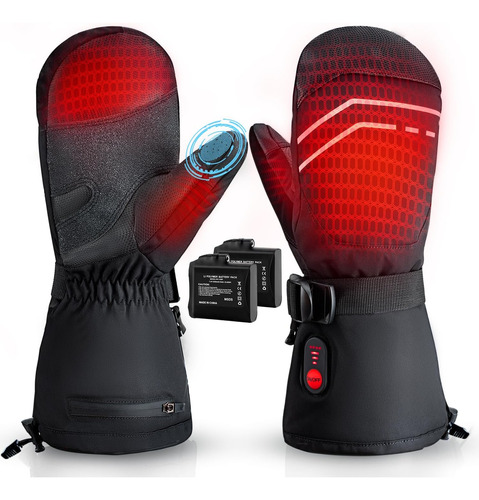 Heated Mittens Gloves For Men Women, 7.4v 3200mah Electric B