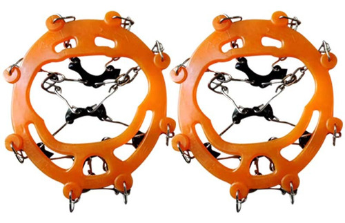 Negro - Cadena De 8 Dientes - Crampones Ice De Acero Inoxida