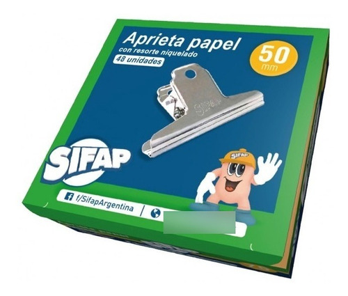 Aprieta Papeles Sifap Reforzado 5cm Pack X 10 Unidades