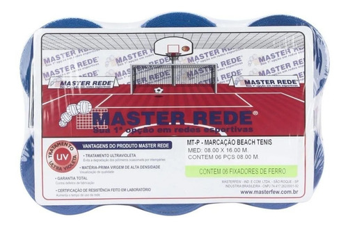 Imagem 1 de 3 de Kit De Marcação Para Beach Tennis Master Rede - Azul