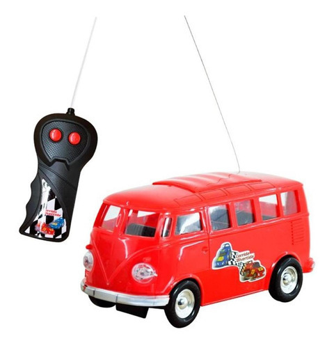 Carrinho Controle Remoto Sem Fio Kombi Vermelha Frente E Ré Cor Vermelho