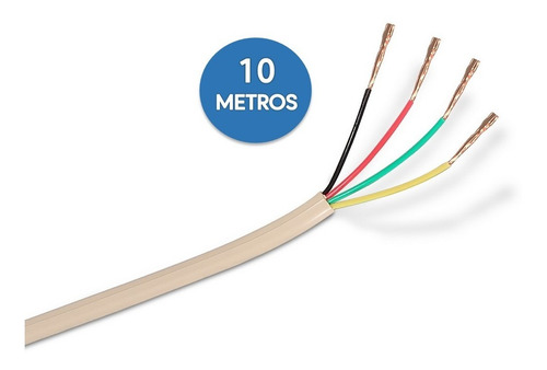 Cable Telefónico Rj11 De 4 Hilos En Color Blanco Metros