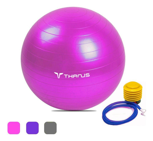 Bola Suíça Pilates 65cm Com Bomba 150 Kg Ginástica Yoga Rosa