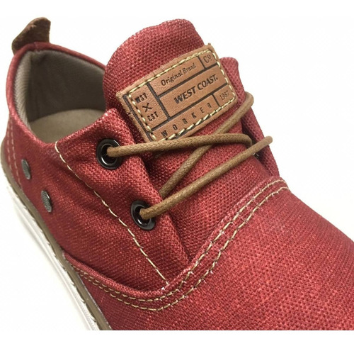 Sapatenis Masculino West Coast Modena 1186103 Lona Vermelho