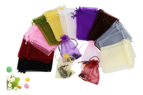 100 Bolsas De Regalo Con Cordón, Bolsas De Red Para Caramelo