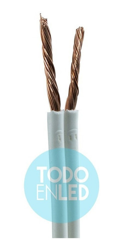 Imagen 2 de 7 de Cable Paralelo Bipolar Blanco 2 X 2,5 Mm X 100 Metros