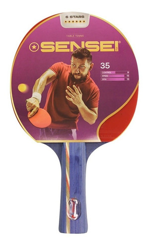 Paleta Ping Pong Tenis Mesa Sensei 6 Estrellas Plus Pingpong