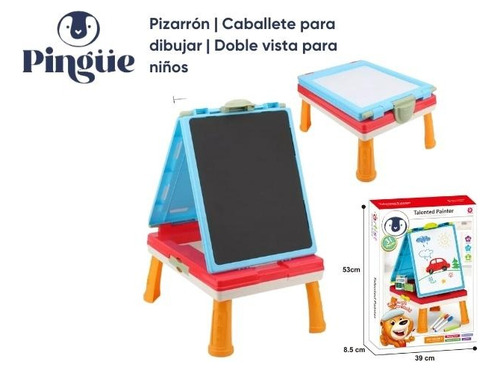 Pizarrón | Caballete Infantil De Dibujo | Doble Vista Pingue