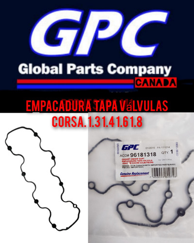 Empacadura De Tapa Válvulas Corsa 13 / 1.4 / 1.6 / 1.8. Gpc