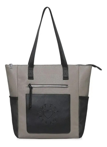 Cartera liso tote Trendy color camel