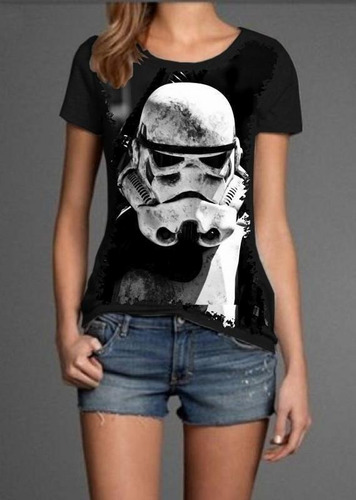 Camiseta Star Wars Dart Feminina Baby Look Plus Tradicional