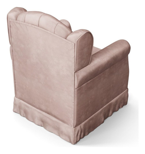 Sillón fijo de lactancia y descanso Lucy Pink Velvet, color rosa