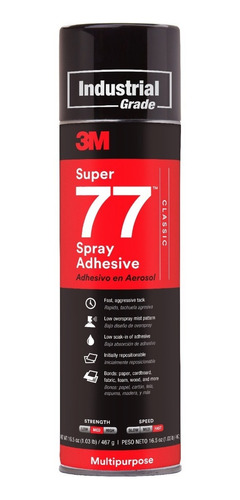 Adhesivo 3m Super 77 Pegamento En Spray 467g - Caja X 12u.