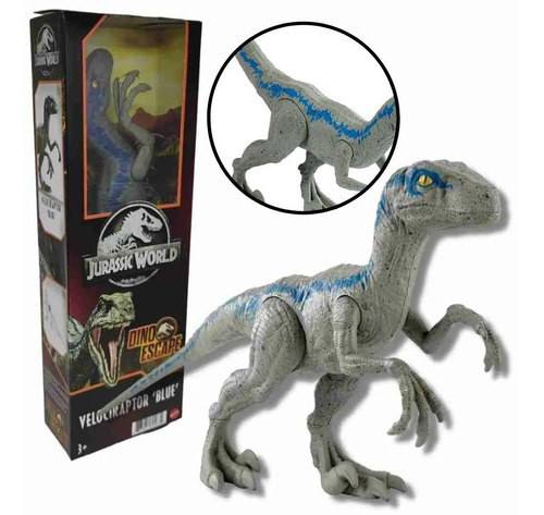 Dinossauro Velociraptor Blue - Jurassic World Rivals Mattel