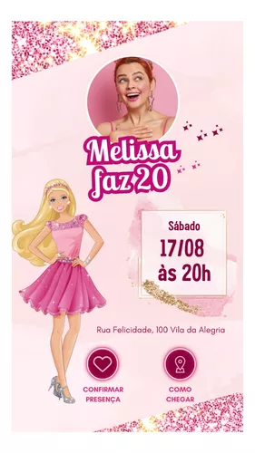 Convite Animado Barbie o Filme - Modelo Novo para Celular!