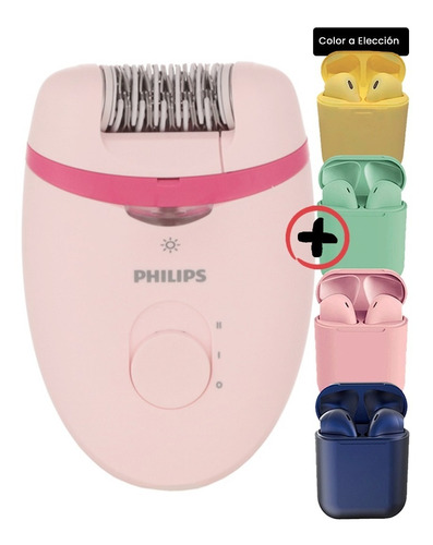 Depiladora Philips Cabezal Lavable Bre285 + Auriculares In