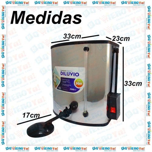 Imagen 6 de 10 de Ducha Calefon Eléctrico D20 Max Acero Inoxid. 20 Lts Diluvio