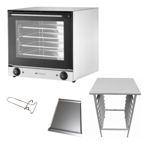 Horno Convector Catania 44x32 No Pauna + Base + 2 Rejillas