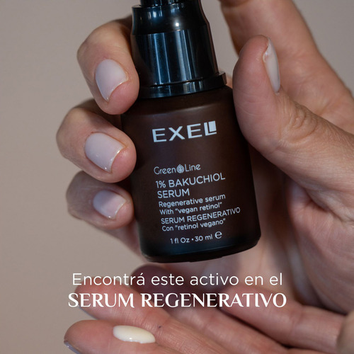 Serum facial Retinol Vegano de bakuchiol y Niacinamida reduce manchas y arrugas Exel Green Line Dermovegan skincare exel 30ml