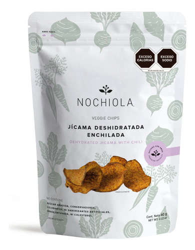 Chips de Jícama deshidratada enchilada Nochiola 60g