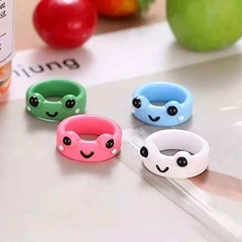 Set Candy Crystal Face Animal De Dibujos Anillos De Rana