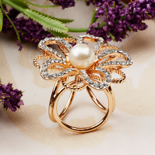 De De Imitación De Cristal Con Hebilla De Flores Para Mujer