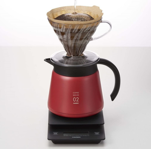 Imagen 2 de 6 de Hario V60 Jarra Termo Aislada Roja / Café Y Té / 1vhs-60r