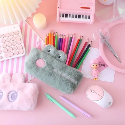 Cartuchera Kawaii Dino Peluche Cute Aesthetic