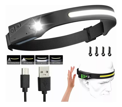 Linterna De Cabeza Minera Recargable Led Frontal Manos Libre