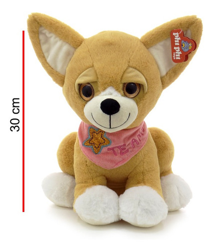 Imagen 2 de 4 de Peluche Animal Perro Chiwawa Sentado 30 Cm. Phi Phi Toys