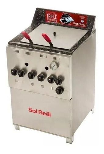 Imagen 3 de 5 de Freidora Industrial Sol Real Triple Inyección 045 33l Acero