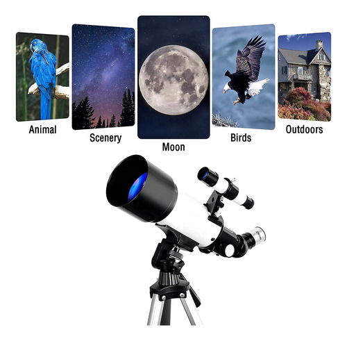 Telescopio Profesional Para Astronomía Con Trípode Soporte Color Cian