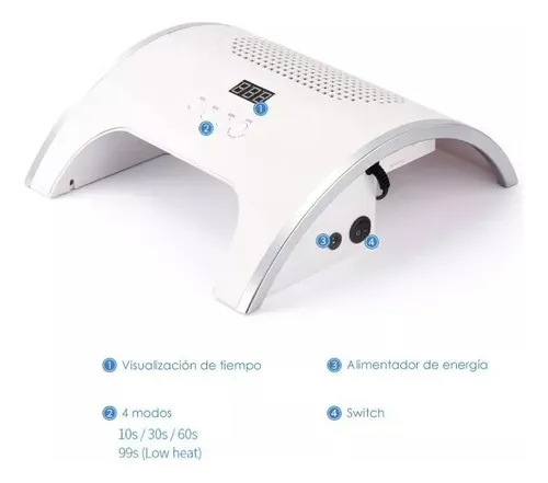 Lámpara De Uñas Uv Led Con Extractor De Polvo 88w