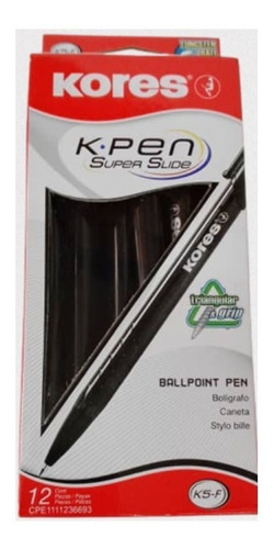 Bolígrafos Transparentes K5-m  Negro (caja*12und)