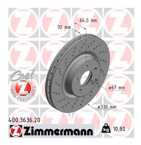 Par Disco De Freio Diant. Mercedes Sl 500 2006-2013 R230