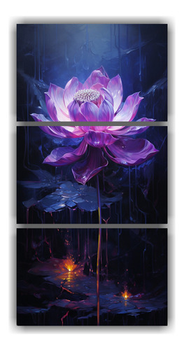 45x90cm Cuadro Loto Brillante: Impacto Visual Único Flores